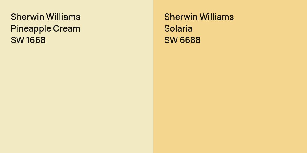 Sherwin Williams Pineapple Cream vs. Sherwin Williams Solaria