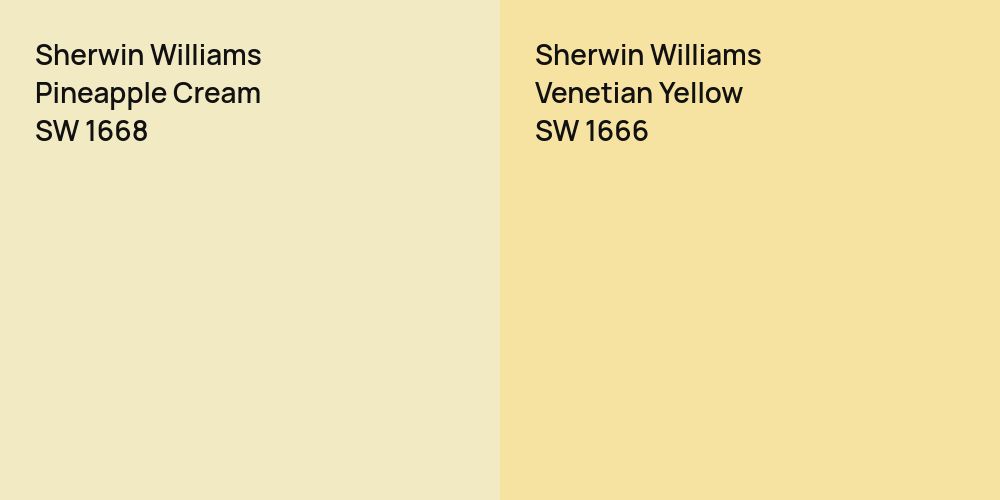 Sherwin Williams Pineapple Cream vs. Sherwin Williams Venetian Yellow