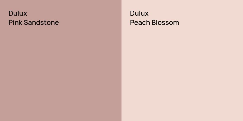 Dulux Pink Sandstone vs. Dulux Peach Blossom