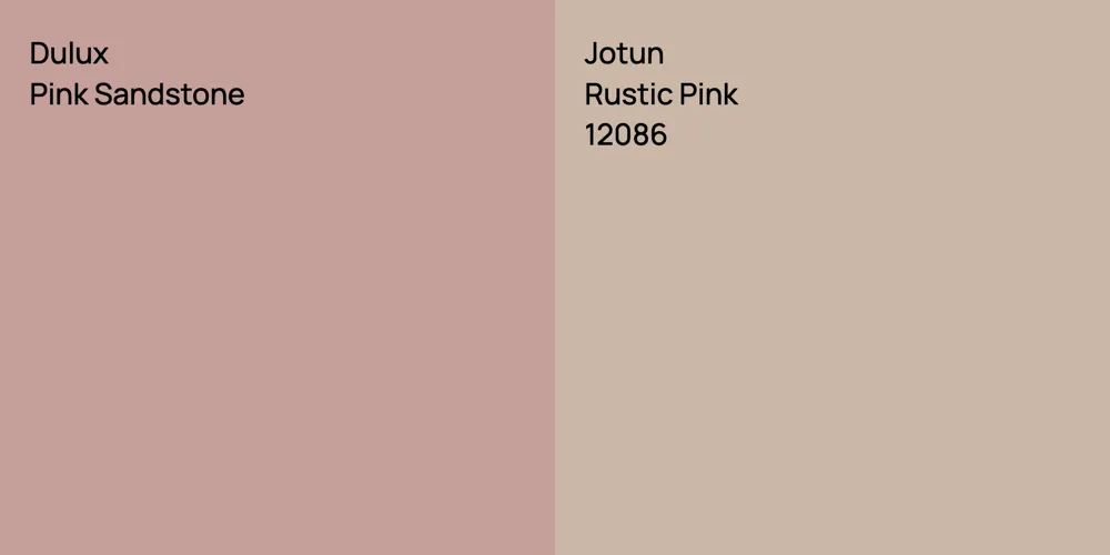 Dulux Pink Sandstone vs. Jotun Rustic Pink