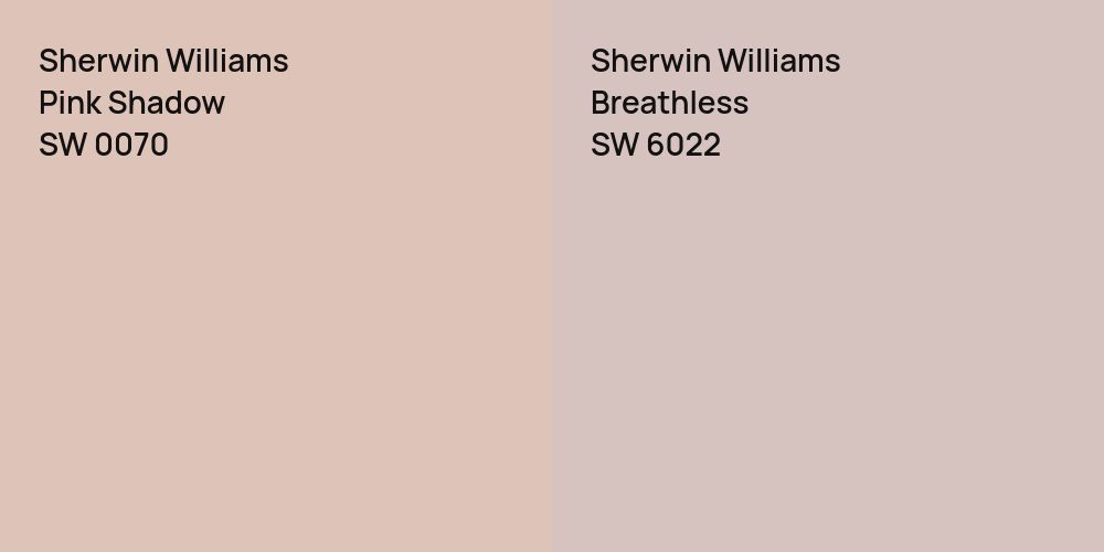 Sherwin Williams Pink Shadow vs. Sherwin Williams Breathless