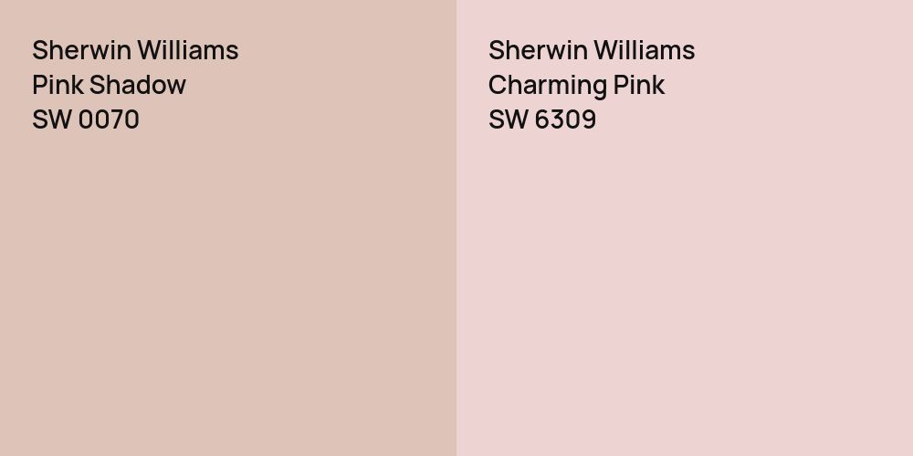 Sherwin Williams Pink Shadow vs. Sherwin Williams Charming Pink