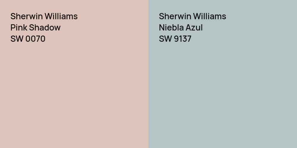 Sherwin Williams Pink Shadow vs. Sherwin Williams Niebla Azul