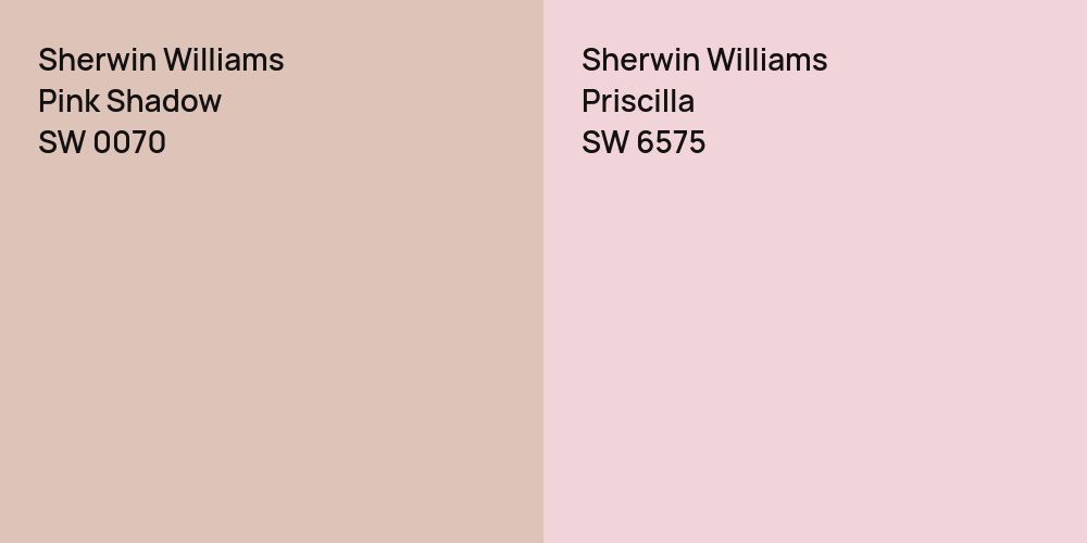 Sherwin Williams Pink Shadow vs. Sherwin Williams Priscilla