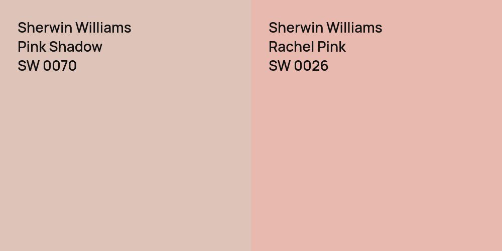 Sherwin Williams Pink Shadow vs. Sherwin Williams Rachel Pink