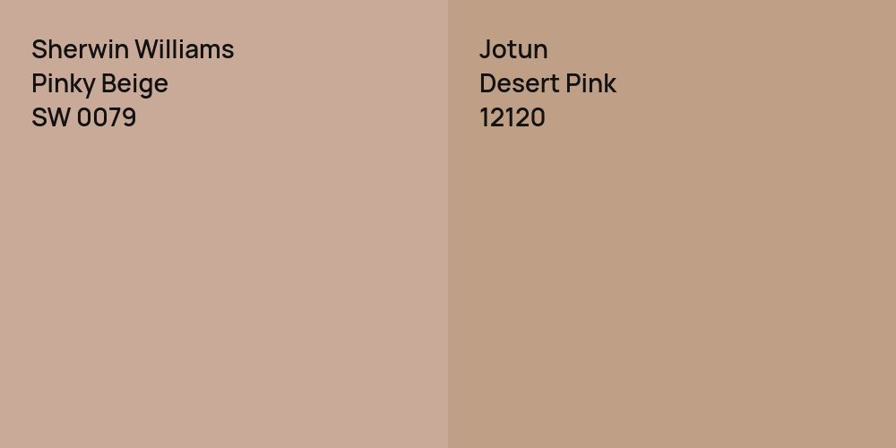 Sherwin Williams Pinky Beige vs. Jotun Desert Pink