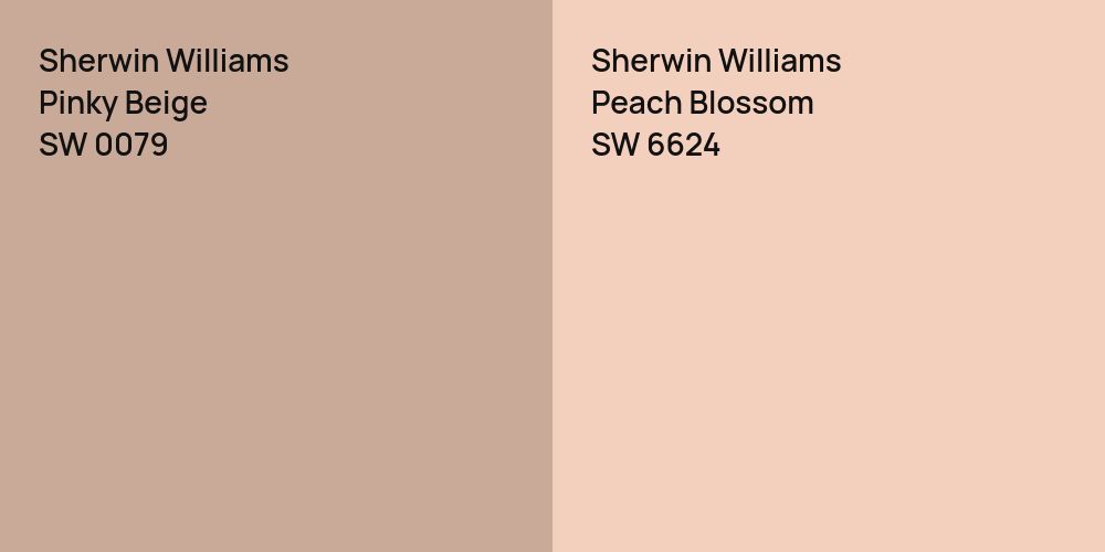 Sherwin Williams Pinky Beige vs. Sherwin Williams Peach Blossom