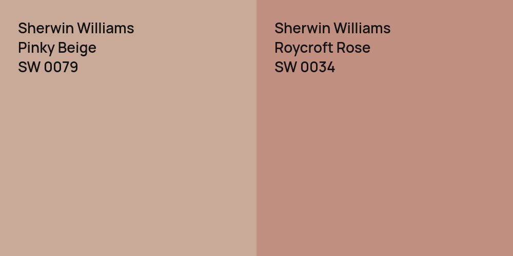 Sherwin Williams Pinky Beige vs. Sherwin Williams Roycroft Rose