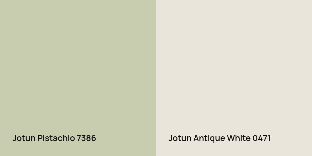 Jotun Pistachio vs. Jotun Antique White