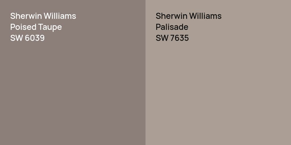 Sherwin Williams Poised Taupe vs. Sherwin Williams Palisade