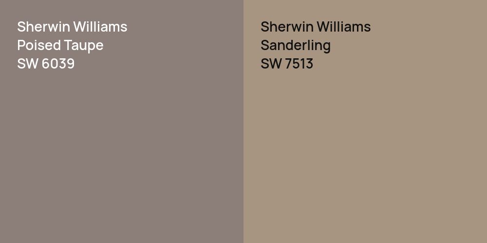 Sherwin Williams Poised Taupe vs. Sherwin Williams Sanderling