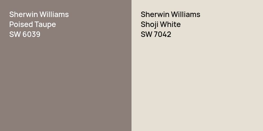 Sherwin Williams Poised Taupe vs. Sherwin Williams Shoji White