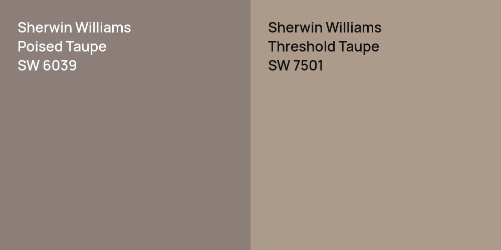 Sherwin Williams Poised Taupe vs. Sherwin Williams Threshold Taupe