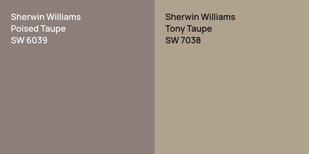 Sherwin Williams Poised Taupe vs. Sherwin Williams Tony Taupe