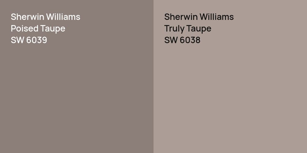 Sherwin Williams Poised Taupe vs. Sherwin Williams Truly Taupe