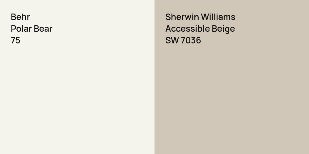 Behr Polar Bear vs. Sherwin Williams Accessible Beige