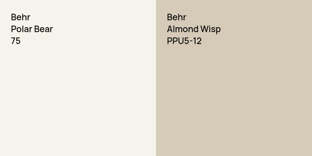 Behr Polar Bear vs. Behr Almond Wisp