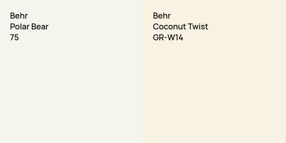 Behr Polar Bear vs. Behr Coconut Twist