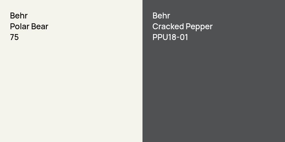 Behr Polar Bear vs. Behr Cracked Pepper