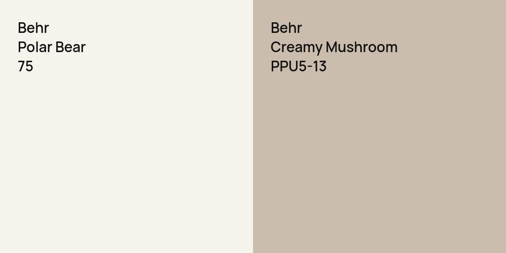 Behr Polar Bear vs. Behr Creamy Mushroom