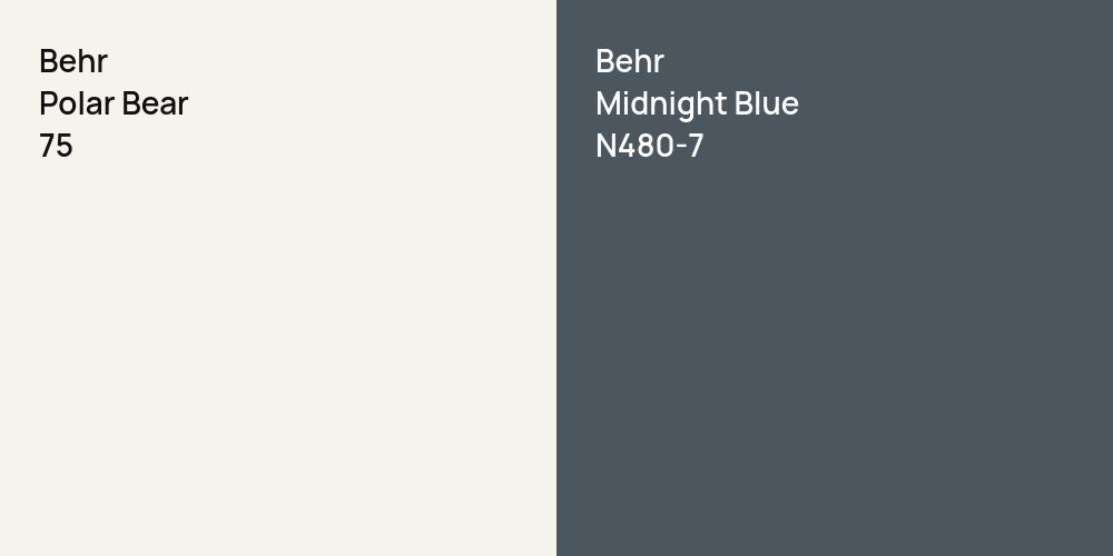 Behr Polar Bear vs. Behr Midnight Blue