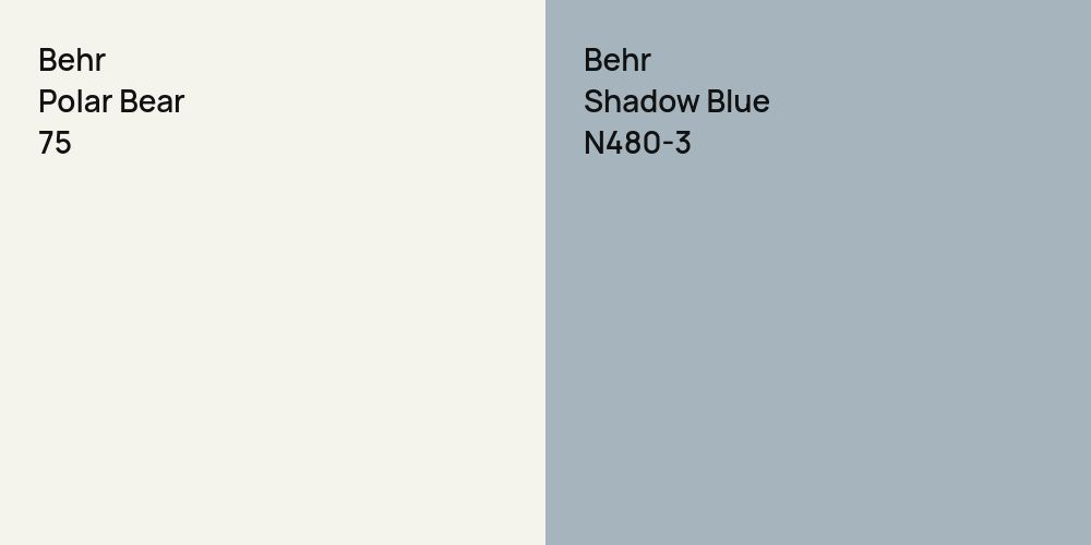 Behr Polar Bear vs. Behr Shadow Blue