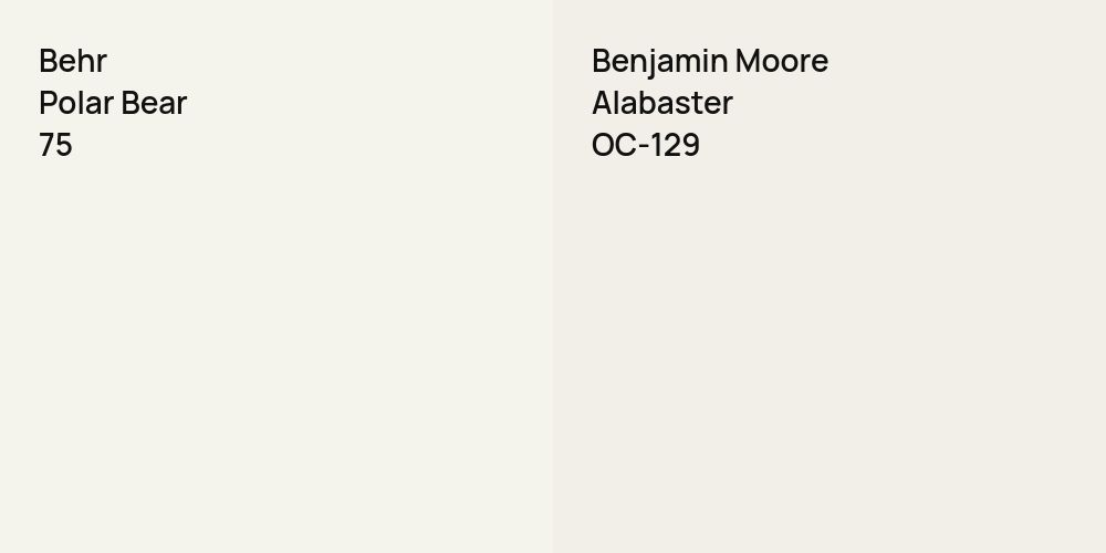 Behr Polar Bear vs. Benjamin Moore Alabaster