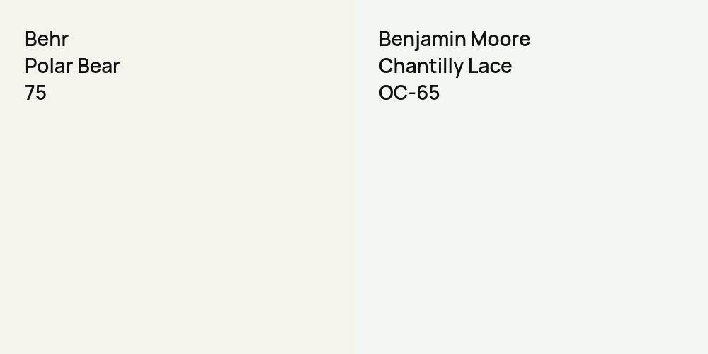 Behr Polar Bear vs. Benjamin Moore Chantilly Lace