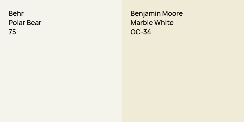 Behr Polar Bear vs. Benjamin Moore Marble White