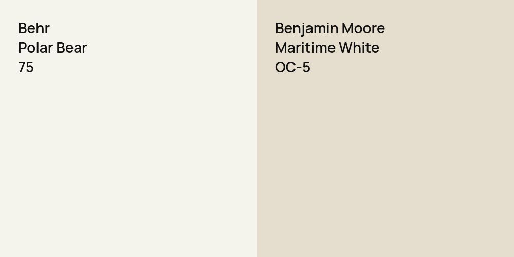 Behr Polar Bear vs. Benjamin Moore Maritime White