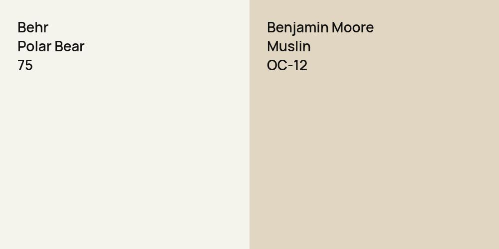 Behr Polar Bear vs. Benjamin Moore Muslin