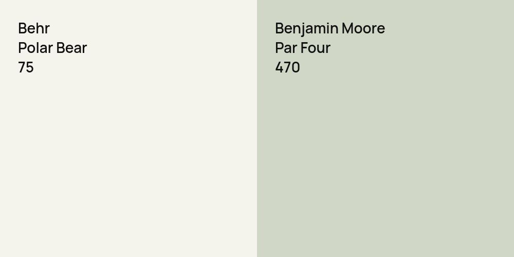 Behr Polar Bear vs. Benjamin Moore Par Four