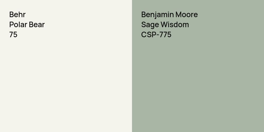 Behr Polar Bear vs. Benjamin Moore Sage Wisdom