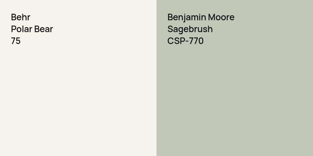 Behr Polar Bear vs. Benjamin Moore Sagebrush