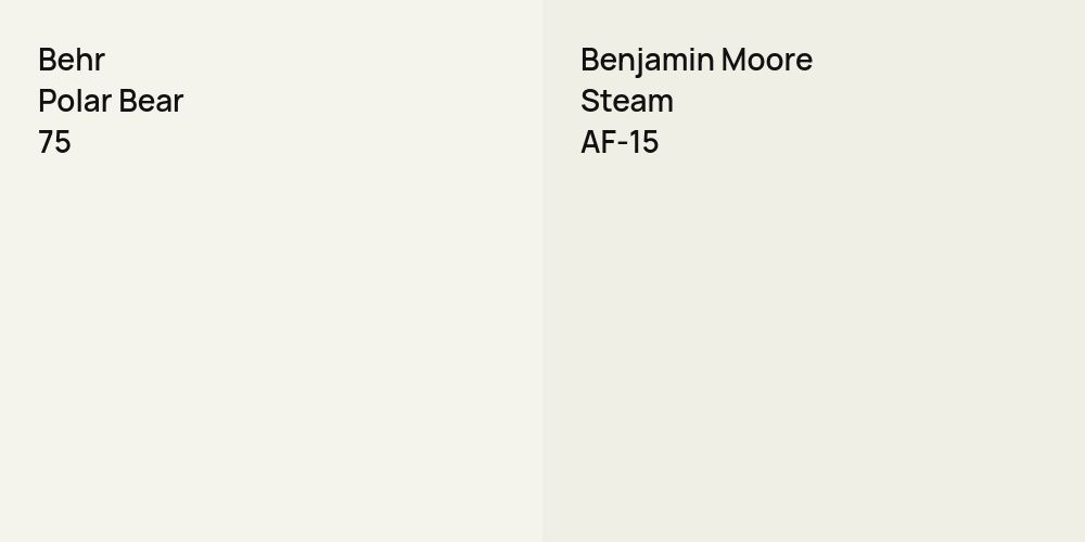 Behr Polar Bear vs. Benjamin Moore Steam