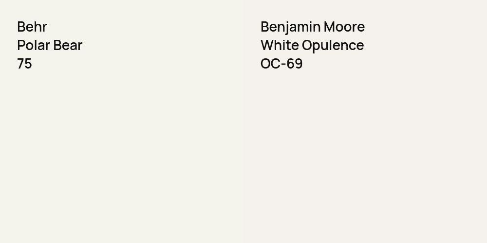 Behr Polar Bear vs. Benjamin Moore White Opulence