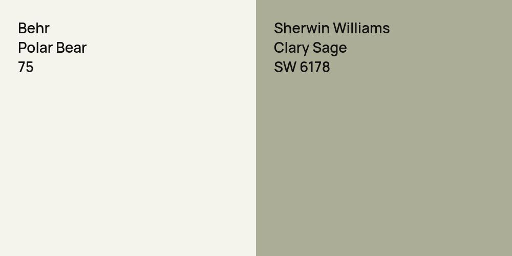 Behr Polar Bear vs. Sherwin Williams Clary Sage