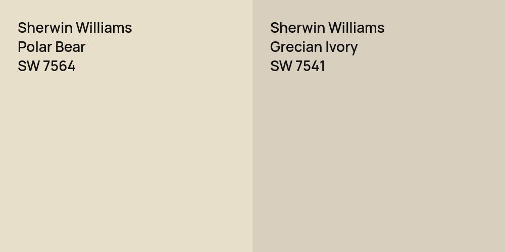 Sherwin Williams Polar Bear vs. Sherwin Williams Grecian Ivory