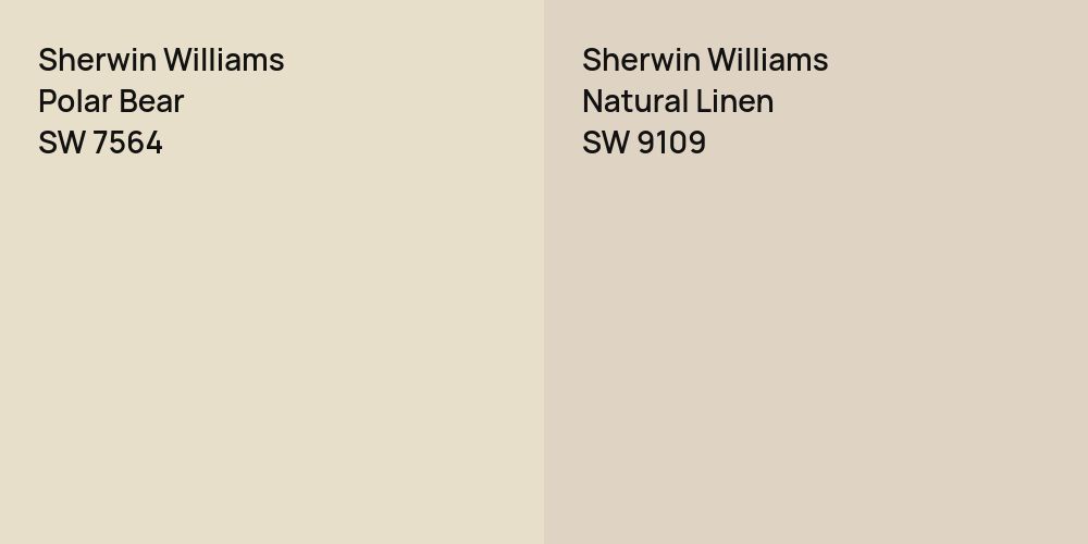 Sherwin Williams Polar Bear vs. Sherwin Williams Natural Linen