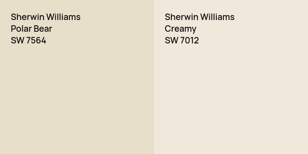 Sherwin Williams Polar Bear vs. Sherwin Williams Creamy