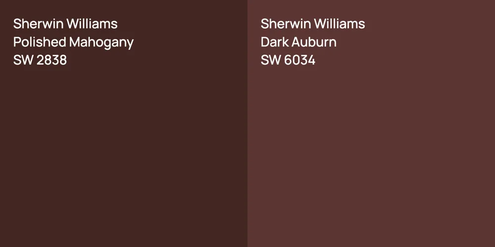 Sherwin Williams Polished Mahogany vs. Sherwin Williams Dark Auburn