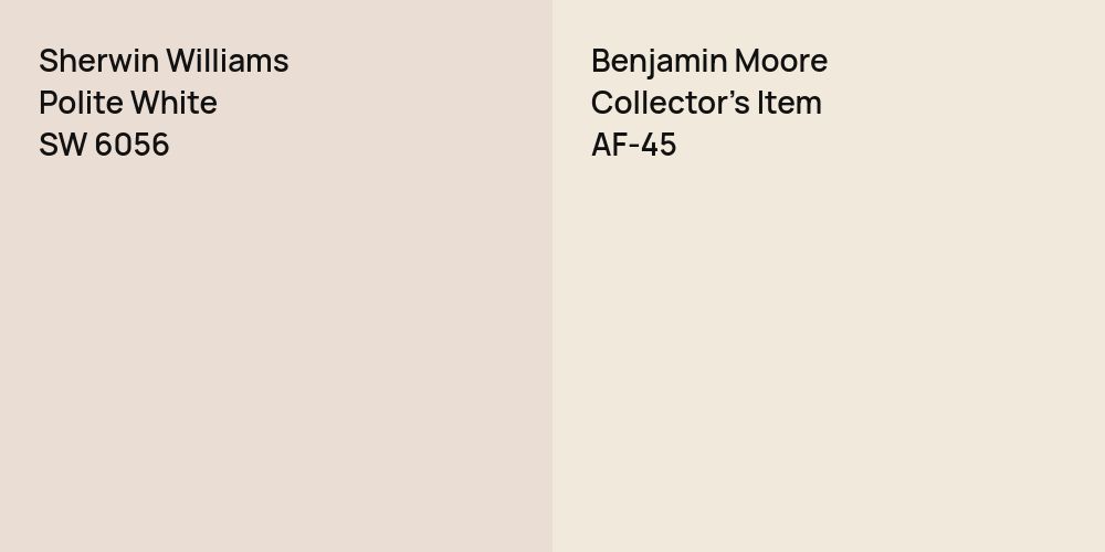 Sherwin Williams Polite White vs. Benjamin Moore Collector's Item