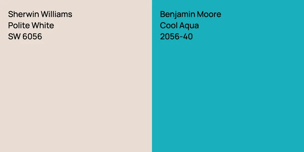 Sherwin Williams Polite White vs. Benjamin Moore Cool Aqua