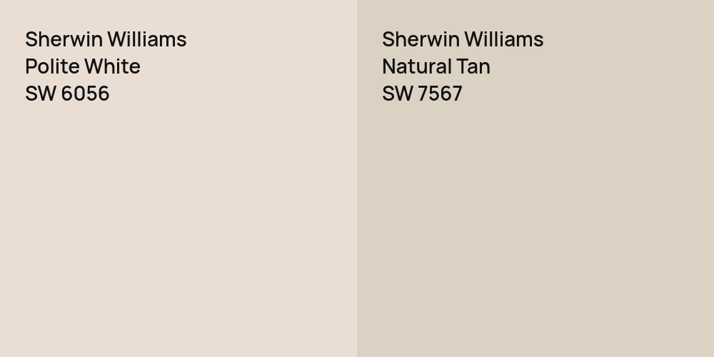 Sherwin Williams Polite White vs. Sherwin Williams Natural Tan