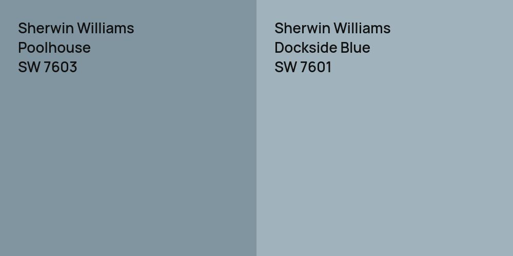 Sherwin Williams Poolhouse vs. Sherwin Williams Dockside Blue