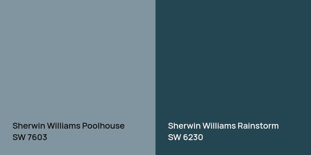 Sherwin Williams Poolhouse vs. Sherwin Williams Rainstorm