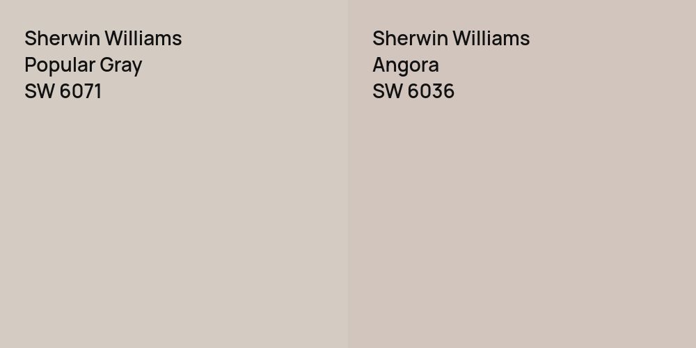 Sherwin Williams Popular Gray vs. Sherwin Williams Angora