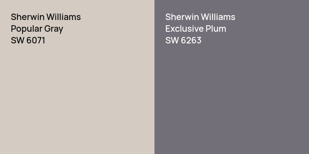 Sherwin Williams Popular Gray vs. Sherwin Williams Exclusive Plum