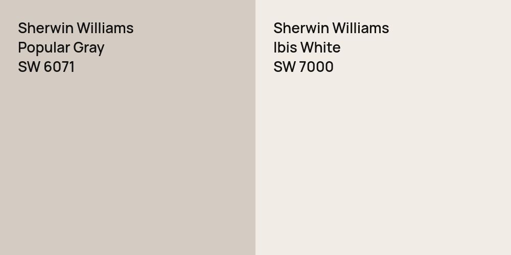 Sherwin Williams Popular Gray vs. Sherwin Williams Ibis White