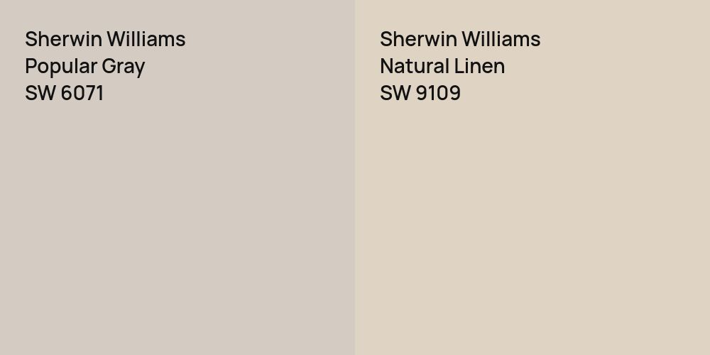 Sherwin Williams Popular Gray vs. Sherwin Williams Natural Linen